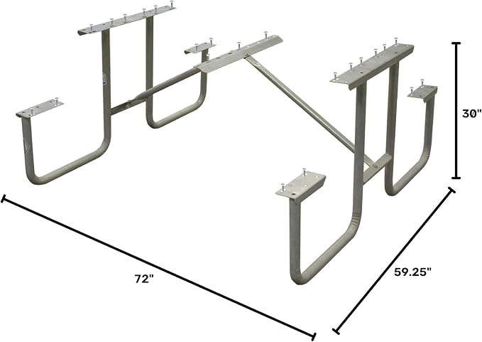 Picnic Table Frame Kit – Commercial Grade, Fully Welded Steel, 6-Foot DIY Design (Customer Supplies Lumber), Made in The USA