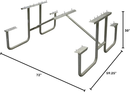 Picnic Table Frame Kit – Commercial Grade, Fully Welded Steel, 6-Foot DIY Design (Customer Supplies Lumber), Made in The USA