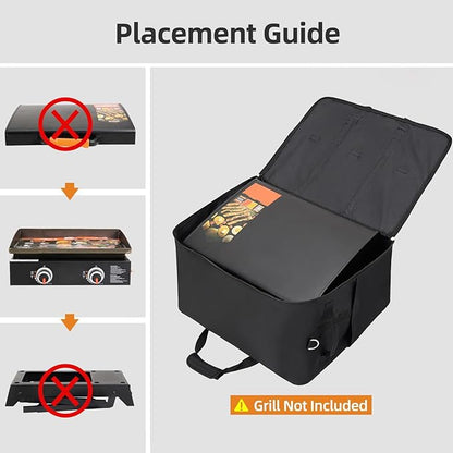 NOELIFE Padded Carry Bag for Blackstone 22 inch Tabletop Griddle without Hood, Compatible with Blackstone 22" Electric Grill, 600D Water-resistant Outdoor BBQ Carrying Case for Model 1666 (Bag Only)