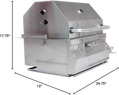 Fire Magic Legacy 24-Inch Built-In Charcoal Grill with Smoker Oven/Hood (12-SC01C-A)