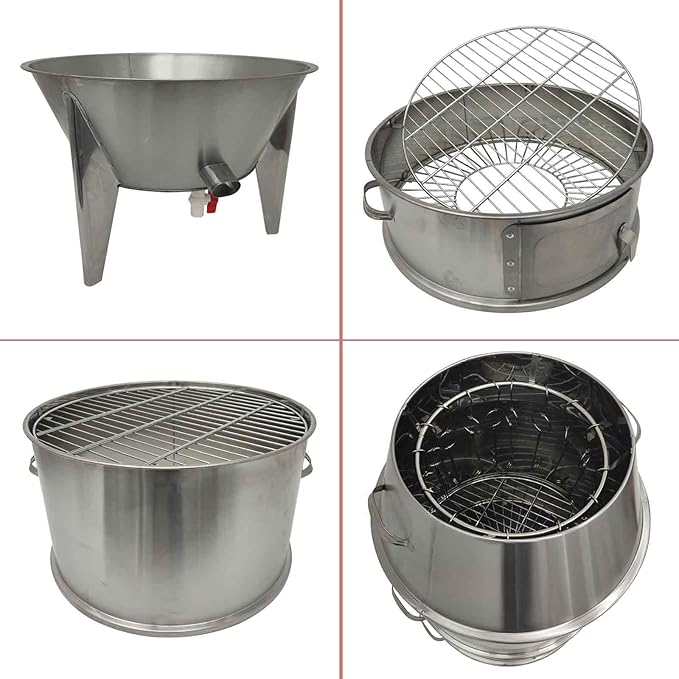 Commercial 410 Stainless Steel Charcoal Roast Duck Oven, 23.6x23.6x53 Inch BBQ Roaster with 15 Hooks & 20 Tail Pins, Multifunctional Grill for Chicken, Fish, Outdoor Picnic