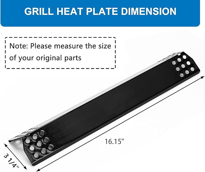 Uniflasy Heat Plates for Monument Grills 24367 35633 17842 77352 41847NG 77352MB Larger 4-Burner Propane Gas Grills, Porcelain Steel Replacement Parts Heat Tent Shield for Monument Grill, 4 Pack