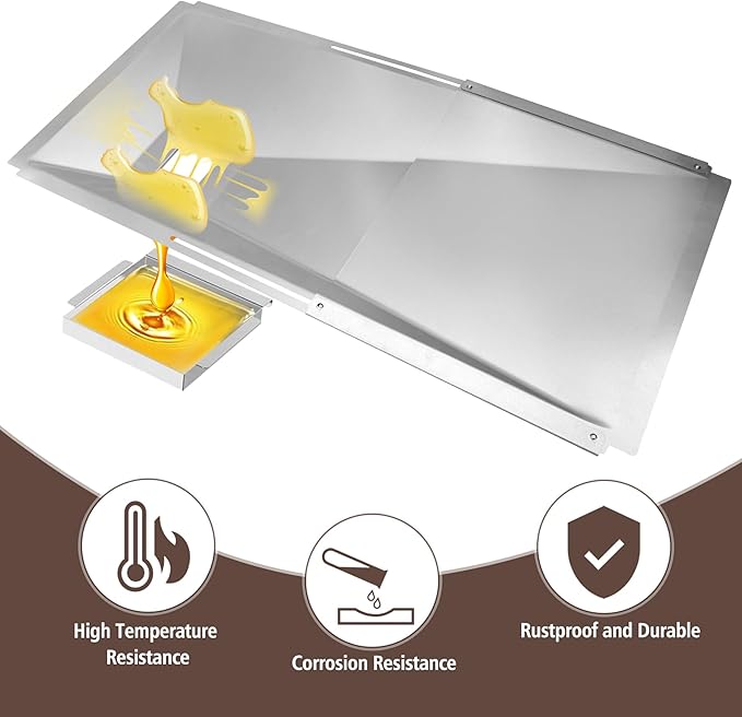 Adjustable Grill Grease Tray with Catch Pan for Nexgrill Replacement Parts 4 Burner, Grill Drip Pan for 720-0830H 720-0882A Accessories Universal Drip Tray for 3/4/5 Burner Gas Grill Parts