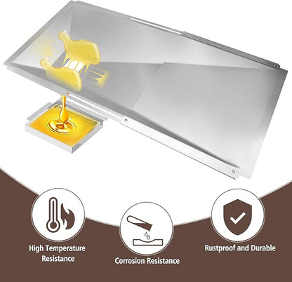 Adjustable Grill Grease Tray with Catch Pan for Nexgrill Replacement Parts 4 Burner, Grill Drip Pan for 720-0830H 720-0882A Accessories Universal Drip Tray for 3/4/5 Burner Gas Grill Parts