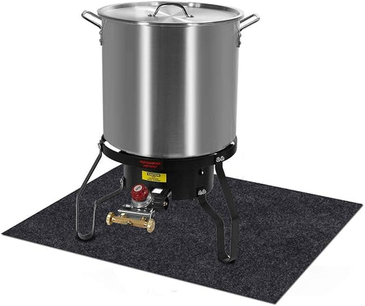 Under the Turkey Fryer Mat,Absorb Oil and Water,Protects BBQ Deck or Patio from Oil,Grease,and Spills, Slip Resistant and Waterproof (Turkey Fryer Mat:36inches x 48inches)
