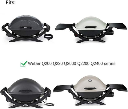 Uniflasy 7645 Cast Iron Cooking Grates for Weber Q200, Q220, Q2000, Q2400 Series Gas Grills, for Weber 396000, 396001 Grill Parts Grill Grates Replacement for Weber 7645 65811 69935, 2 Pack