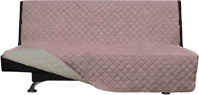 Easy-Going Reversible Couch Cover, Large Futon Sofa, Pink/Beige | Machine Washable Slipcover For Dogs, Water Resistant Furniture Mat For Living Room, Non-Slip Sofa Cover, Pet Friendly