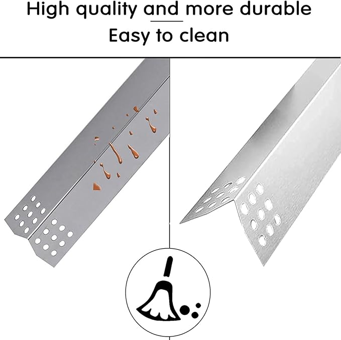 Hisencn Repair Kit for Master Forge 1010037, 1010048 Gas Grill Models, Stainless Steel Burners, Stainless Steel Heat Plates Replacement Parts, Grill Replacement Parts for Master Forge