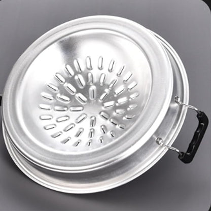 Charcoal Barbecue Grill, Aluminum Korean BBQ Grill Camping BBQ Pan Meat Garlic Korean Cookware for Home Party Outdoor Camping ﻿ (Large Size)