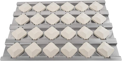 BBQ Future Stainless Steel Heat Plate Flame Tamer with 24pcs Ceramic Briquettes Compatible Alfresco ALX2-30, ALX2-42, ALX2-56 Series Gas Grills