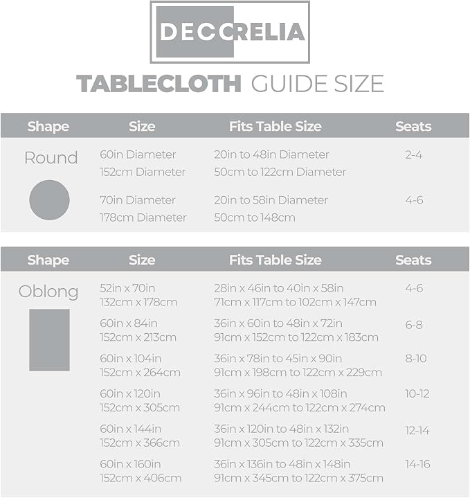 Decorelia Linen Texture Round Tablecloths 60 Inch, Decorative Waterproof Farmhouse Table Cloth Anti-Scratch Soft Cover for Holiday, Banquet,Dining& Kitchen Table (60 Inch,Round (2-4 Seats), Cool Grey)