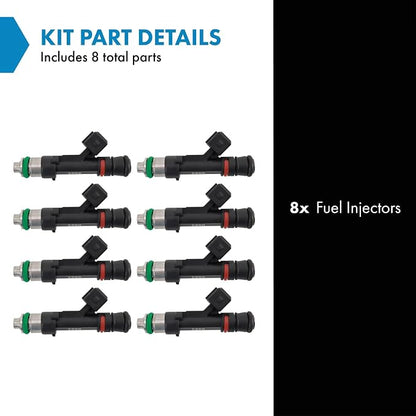 TRQ Fuel Injector Set | For 2003 Ford F-150 2004 F-150 Heritage 2003-2004 F-250 Super Duty F-350 Super Duty