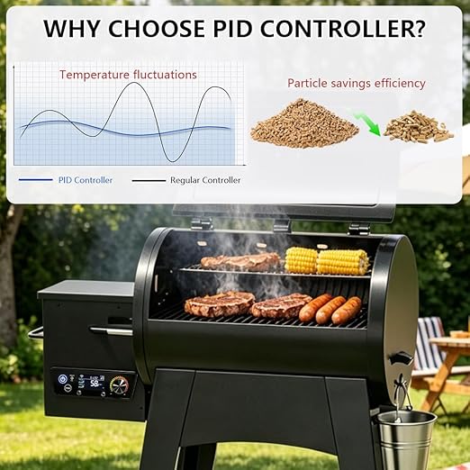 Upgraded WiFi and Bluetooth PID Trapezoid Control Board with Smart APP Control for Pit Boss Wood Pellet Grill Lexington 540/Classic 700/Austin XL 1000/440FB1 Matte Black Models