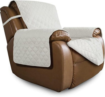 Easy-Going Reversible Couch Cover, Oversized Recliner, Ivory/Ivory | Machine Washable Slipcover For Dogs, Water Resistant Furniture Mat For Living Room, Non-Slip Sofa Cover, Pet Friendly