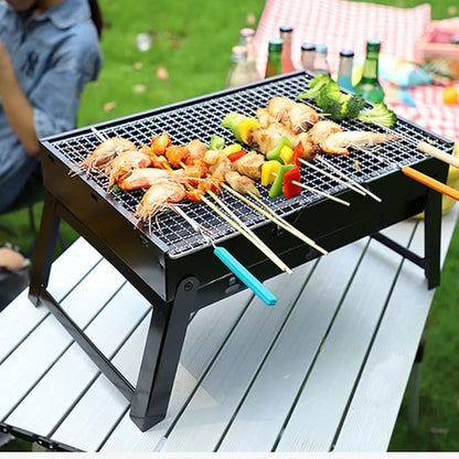 BBQ Grill Outdoor Bbq Grills Patio Stainless Steel Charcoal Grill Stove Outdoor Camping Picnic Burner Accessories Tools (Color : A, Size : 35 * 27 * 20cm) (Black 43 * 29 * 24cm)