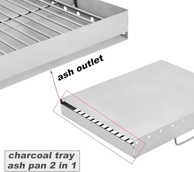 47183T-21 PS9900 Charcoal Tray Grill Replacement Parts for Smoke Hollow 47183T HC4518L PS9500 6500 6800 8500 Iron Charcoal Pan SH5000 SH7000 Charcoal Grill Charcoal Basket with Handle Grill Parts
