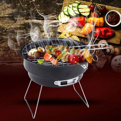 BBQ Grill, Portable Grill Smoker Folding Charcoal BBQ for Garden Outdoor Hiking 1-2 Persons