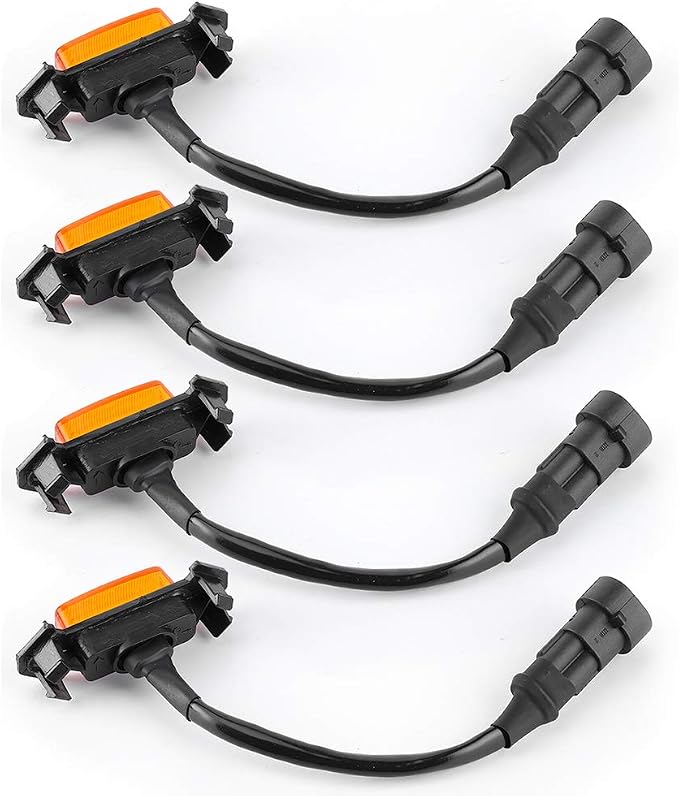 4pcs 12V Car LED Grille Light for 2016-2020 - High Brightness Accessory (Yellow Shell Yellow Light)