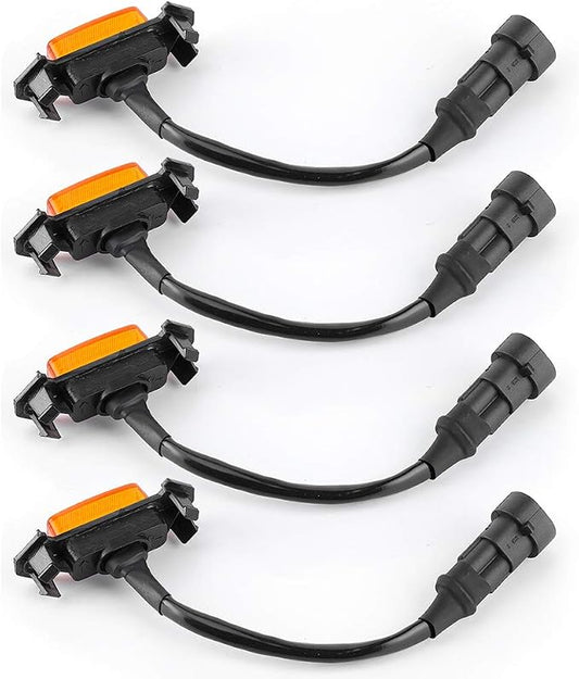 4pcs 12V Car LED Grille Light for 2016-2020 - High Brightness Accessory (Yellow Shell Yellow Light)