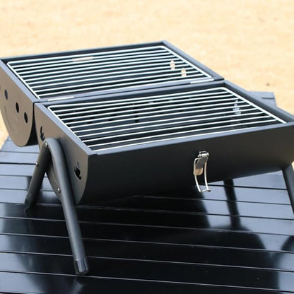 Portable Charcoal Grill with, Small Tabletop Barbecue Grill for Outdoor Camping Backyard Party BBQ Cooking, Extra Thick Steel & Heavy Duty, Innovative Design & Easy Assembly