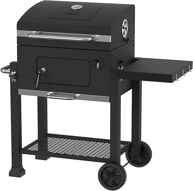 Heavy Duty 24-Inch Charcoal Grill, Black