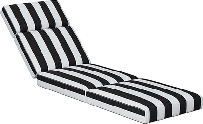 Chaise Lounge Cushions Outdoor, 72 x 21 x 4 Inch Lounge Chair Cushions for Outdoor Furniture - Waterproof Lounge Patio Replacement Cushion, 4In Fade-Resistant ThickPatio Chaise Lounge Cushion