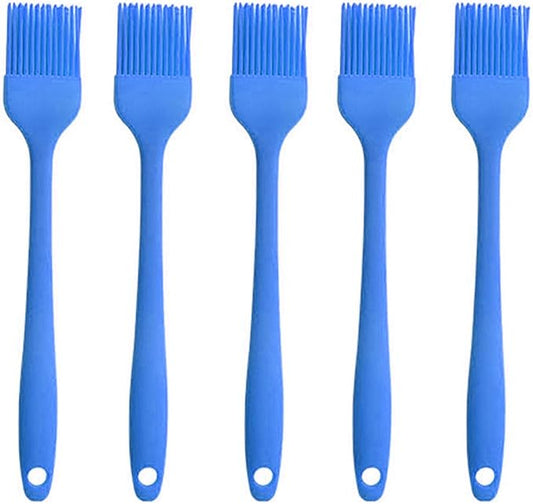 Silicone brush, Oil Brush for BBQ Kitchen Cooking Baking and Grilling (5 PCS,Blue)