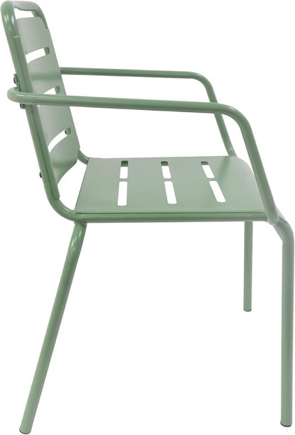 Christopher Knight Home Jodi Outdoor Bistro Set, 3-Piece Bistro Table and Chairs Set of 2, Patio Furniture Set with Iron Frame, Patio Conversation Set for Poolside/Garden Cafeteria, Matte Green