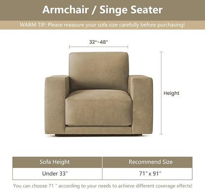 MYSKY HOME Chair Covers Armchair, Recliner Chair Cover Dark Grey Couch Cover, Sofa Cover for Sectional Sofa L Shape Oversized Couch Covers Protector for Dog Pet Couch Throw Slipcover Washable, 71"X91"