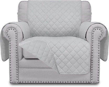 Easy-Going Reversible Couch Cover, Small Chair, Light Gray/Light Gray | Machine Washable Slipcover For Dogs, Water Resistant Furniture Mat For Living Room, Non-Slip Sofa Cover, Pet Friendly