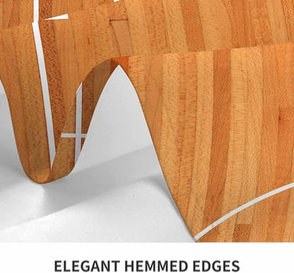 Basketball Court Decorative Rectangle Tablecloth Parquet Indoor Court Polyester Table Cloths Kitchen for Dining BBQ Picnic Coffee Table Cover 52 x 70 Inch 4-6 Seats