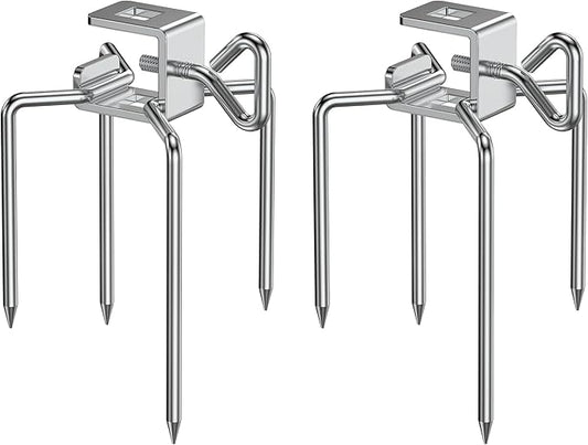 Onlyfire 6102 Stainless Steel Grill Rotisserie Forks(1-Pair)-Fits for Weber 3/8" and 5/16" Square Spit Rods
