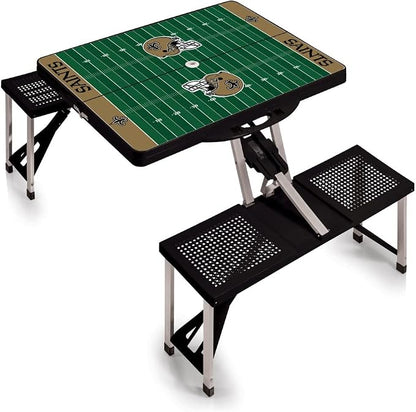 Picnic TIME NFL Football Field Folding Picnic Table, Camping Table, Outdoor Table with Umbrella Hole