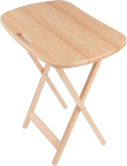Winsome Lucca Set of 4 Foldable Snack Tables with Storage Rack, Easy to Store Portable Fold Up Table Set for Kitchen, Living Room TV Dining, Crafts, Puzzles, Work from Home