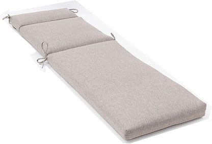 QILLOWAY Outdoor Chaise Lounge Cushion,All Weather High-Density Foam Recliner Chairs Replacement Cushions,Tan,Gray.