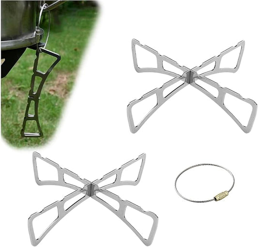MIUPOO Outdoor Cooking Rack,Stainless Steel Baking Steaming Roasting Rack,for BBQ,Steaming,and Outdoor Cooking,Steam Rack Removable,4.85 Inches,2 Pieces.