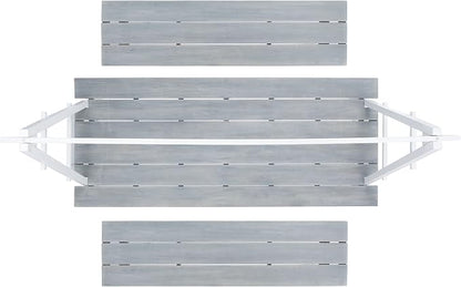 SAFAVIEH Outdoor Collection Willamy Ash Grey 3-Piece Dining Bench & Table Set