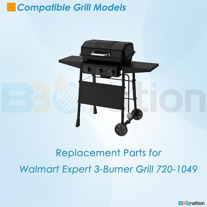 Grill Replacement Parts for 3-Burner Walmart Expert Grill 720-1049, Cooking Grate and Heat Plates Replacement Parts for Expert Grill Parts