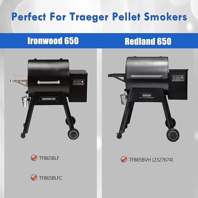 KIT0438 Drip Tray Replacement Parts for Traeger Ironwood 650 Drip Pan TFB65BLF TFB65BLFC Redland 650 TFB65BVH Electric Pellet Smoker Grease Tray Drip Plate KIT0438-AMP Parts Accessories