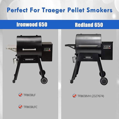 KIT0438 Drip Tray Replacement Parts for Traeger Ironwood 650 Drip Pan TFB65BLF TFB65BLFC Redland 650 TFB65BVH Electric Pellet Smoker Grease Tray Drip Plate KIT0438-AMP Parts Accessories