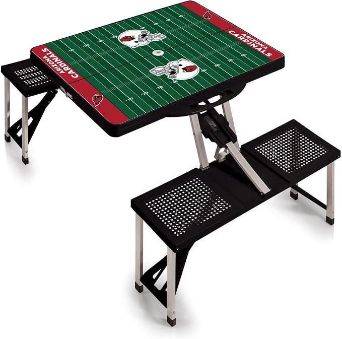 Picnic TIME NFL Football Field Folding Picnic Table, Camping Table, Outdoor Table with Umbrella Hole