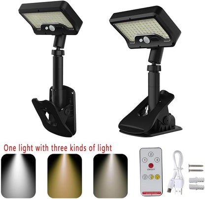 2 Pack Solar Clamp Lights Outdoor,3 Color Modes,LED Street,Grill for Grill, Rechargeable ABS+PS Texture for Camping Garden Pathway Solar