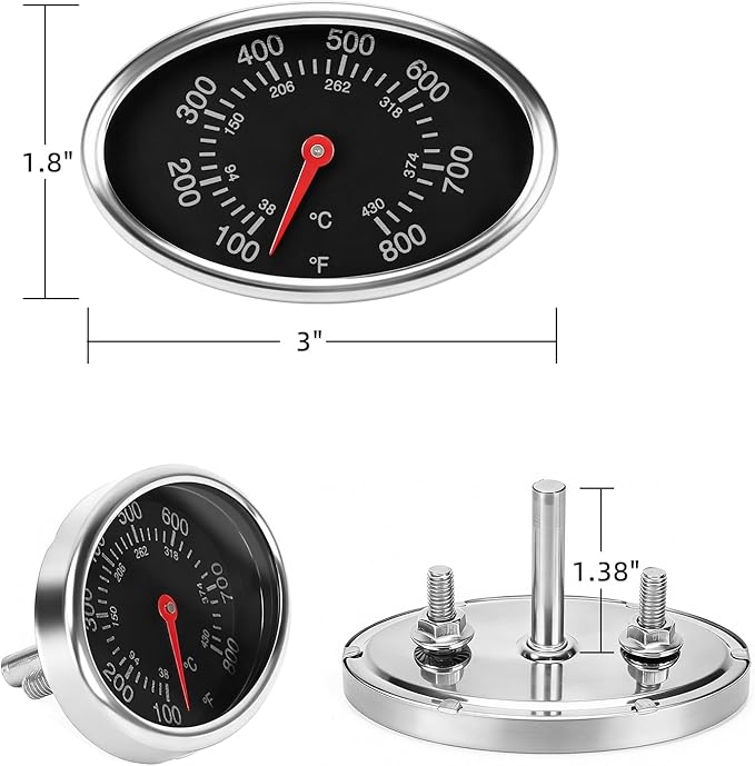 Hisencn Repair Parts for Costco Kirkland 720-0108, Nexgrill 720-0011, 720-0047-U Gas Grills, Replacement Stainless Steel Burner Tube, Heat Plate Tent, Temp Gauge Heat Indicator 22551, NGB1, NGSHP3