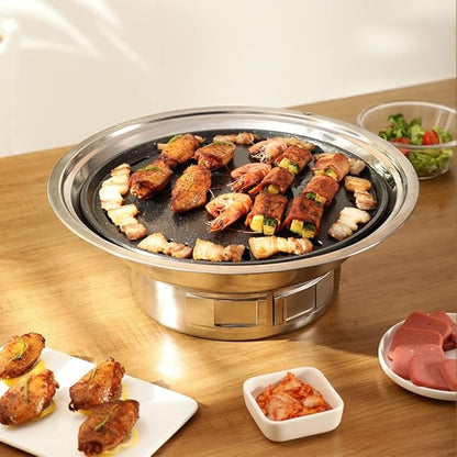 13.8 inches Small Charcoal Grill Portable Stainless Barbecue Stove for Outdoor Camping BBQ Grill Outdoor Cooking (Silver 35 * 12.5cm)
