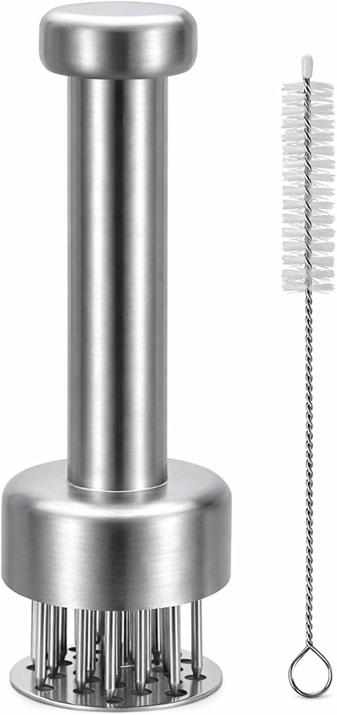 Meat Tenderizer Tool, Stainless Steel Needle Meat Tenderizer with 21 Needles, Kitchen Tenderizing Tool for Steak, Chicken, Pork, Beef, Dishwasher Safe
