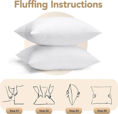 Utopia Bedding 26x26 Outdoor Pillows, Water Resistant Throw Pillows, 2-Pack | Outdoor Throw Pillows, Water Repellent, Decorative Pillow for Patio Furniture & Porches, Plush & Supportive, Pack of 4, White
