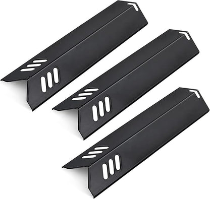 Grill Heat Plates Shield for Revoace Gas Grill GBC1690W GBC1705WV GBC1706W GBC1793W, Backyard Grill BY14-101-001-05 BY16-101-002-06, Uniflame Grill GBC1030WRS GBC1134W Porcelain Burner Covers