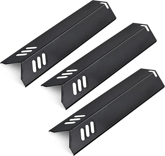 Grill Heat Plates Shield for Revoace Gas Grill GBC1690W GBC1705WV GBC1706W GBC1793W, Backyard Grill BY14-101-001-05 BY16-101-002-06, Uniflame Grill GBC1030WRS GBC1134W Porcelain Burner Covers