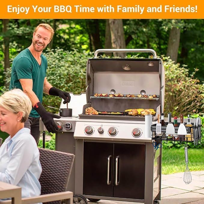 Zunate Heavy Duty Universal Rotisserie Grill Kit with Stable Motor & Switch - 15kg Load Bearing, 304 Stainless Steel, for Chicken, Pig, Lamb (US Plug 110V)