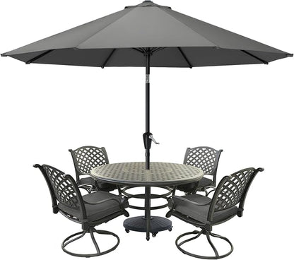 MASTERCANOPY 10ft Patio Umbrella with Tilt & Crank, Dark Gray | 8 sturdy ribs;UV/water resistant;Vent;easy setup;for garden/deck/backyard/pool